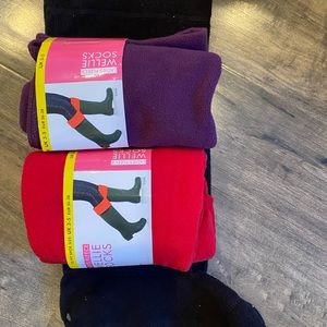 Wellies Socks UK 3-5 brand new 3 pack bundle. Black, red, and purple